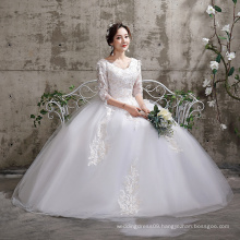 Factory Supply Cheap 2020 Newest Design V-neck floor length lace Brides Wedding dress